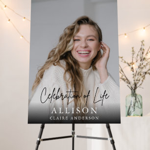 Celebration of Life Photo Funeral Remembrance Foam Board