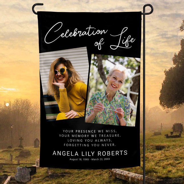 Celebration of Life Photo Funeral Tribute Garden Flag (Creator Uploaded)