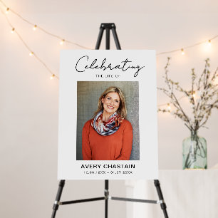 Celebration Of Life Photo Funeral Welcome  Foam Board