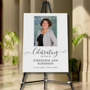Celebration of Life Photo Funeral Welcome Sign 