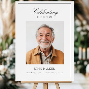 Celebration of Life Photo Funeral White Foam Board