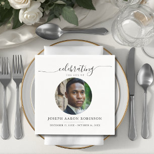 Celebration of Life Photo Memorial Funeral Napkins