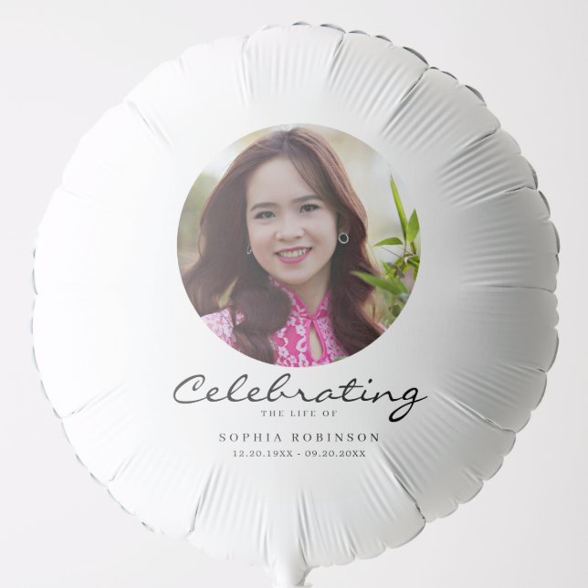 Celebration of Life Photo Memorial Keepsake Balloon (Front)