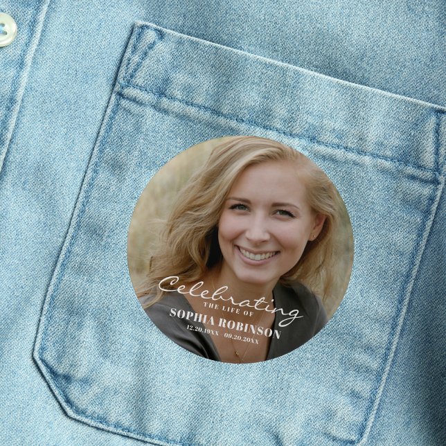 Celebration of Life Photo Memorial Keepsake Button (Creator Uploaded)
