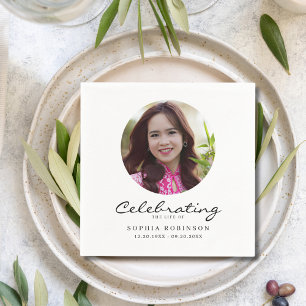Celebration of Life Photo Memorial Keepsake Napkins