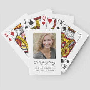 Celebration of Life Photo Memorial Keepsake Poker Cards