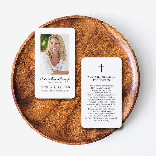 Celebration of Life Photo Memorial Prayer Card