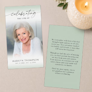 Celebration of Life Photo Memorial Prayer Card