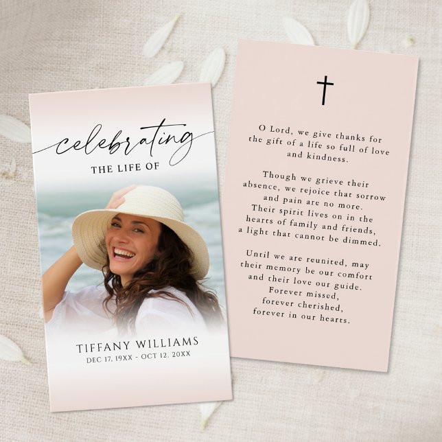 Celebration of Life Photo Memorial Prayer Card (Creator Uploaded)