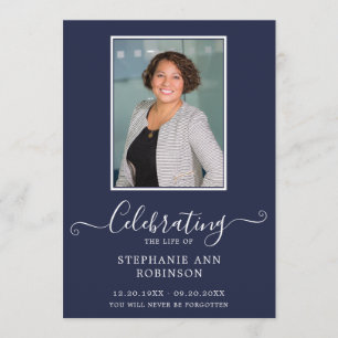 Celebration of Life Photo Order of Service Blue Program