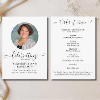 Celebration of Life Photo Order of Service Program