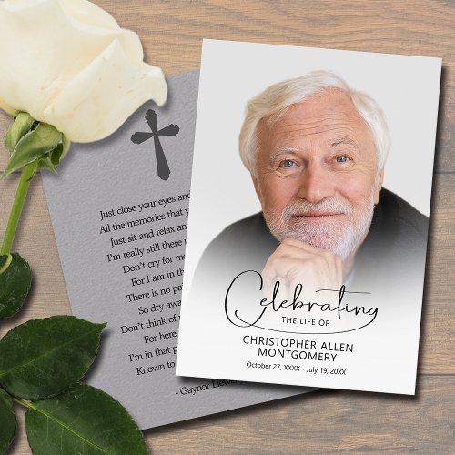 Celebration of Life Photo Prayer Card