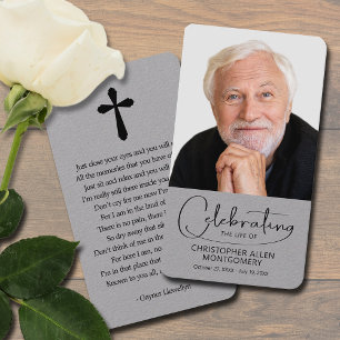 Celebration of Life Photo Prayer Card