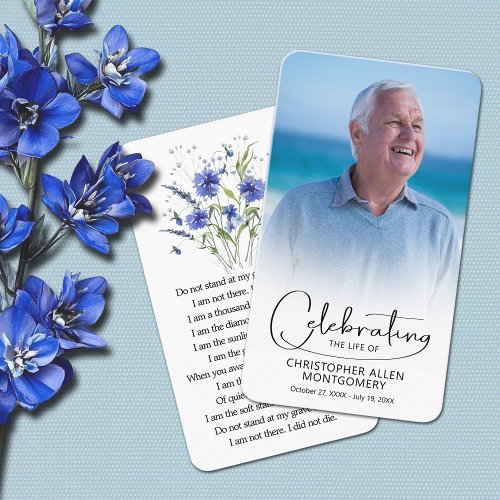 Celebration of Life Photo Prayer Card