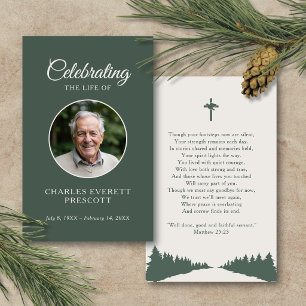Celebration of Life Photo Scripture Cross Dove  Business Card
