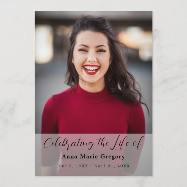 Celebration of Life Photo Simple Memorial Funeral Program (Front)