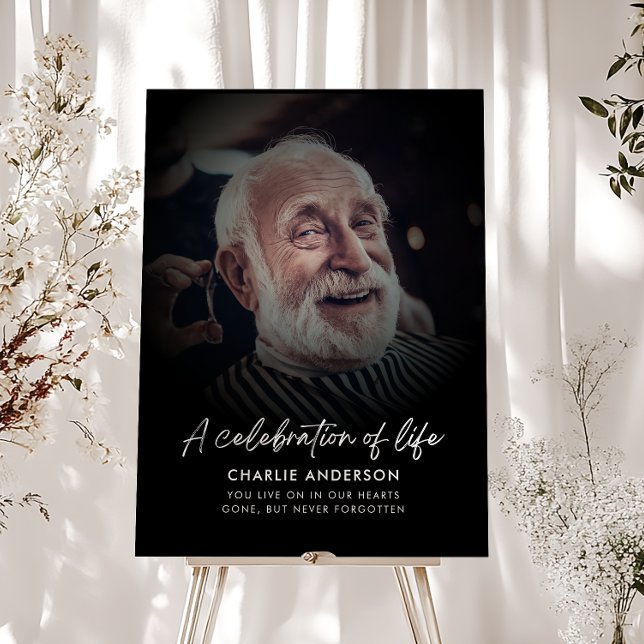 Celebration Of Life Photo & Text Memorial Sign (Creator Uploaded)