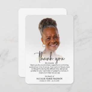 Celebration of Life Photo  Thank You Card