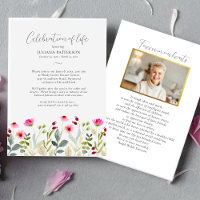 Celebration of Life Pink Painted Floral Funeral