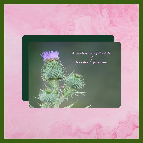 Celebration of Life Invitation Pink Wildflowers
