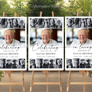 Celebration Of Life Poster, Funeral Photo Collage  Foam Board