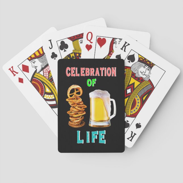 Celebration Of Life Pretzel Volksfest Oktoberfest Poker Cards (Back)