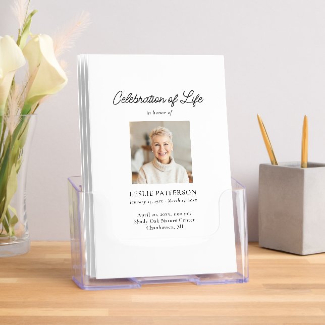 Celebration of Life Program with Photos Simple Brochure (Insitu)