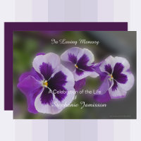 Celebration of Life Purple Flowers Floral Postcard