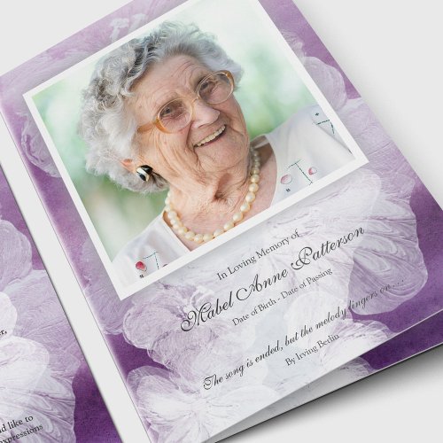 Celebration Of Life Purple Funeral Thank You Card
