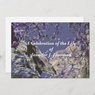 Celebration of Life Purple Mountains Flowers Invitation
