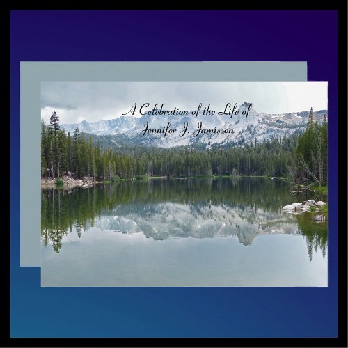 Celebration of Life Reflection Mountain Lake  Invitation