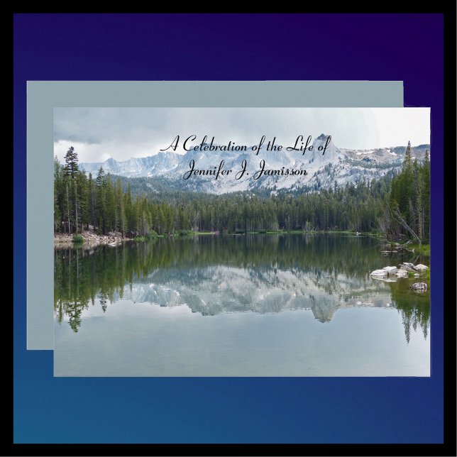 Celebration of Life Reflection Mountain Lake  Invitation (Creator Uploaded)