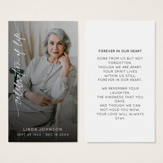 Celebration of Life Remembrance Photo Funeral  (Front & Back)