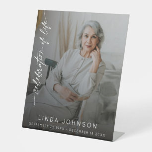 Celebration of Life Remembrance Photo Funeral  Pedestal Sign