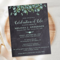Celebration Of Life Rustic Eucalyptus Funeral