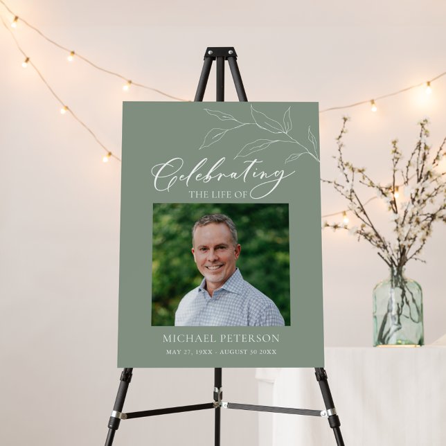 Celebration of Life Sage Green Memorial Funeral Foam Board (Creator Uploaded)