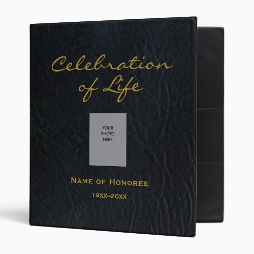 Celebration of Life Scrapbook Album Faux Leather 3 Ring Binder