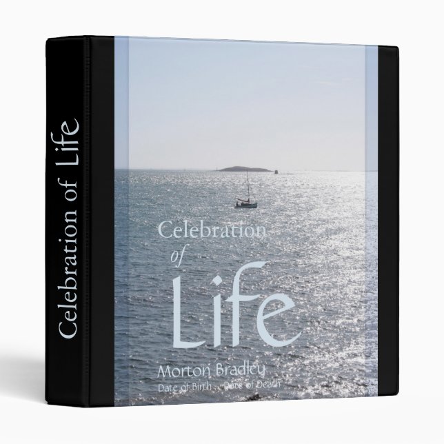 Celebration of Life Seascape 1 Memorial Guest Book Binder (Front/Spine)