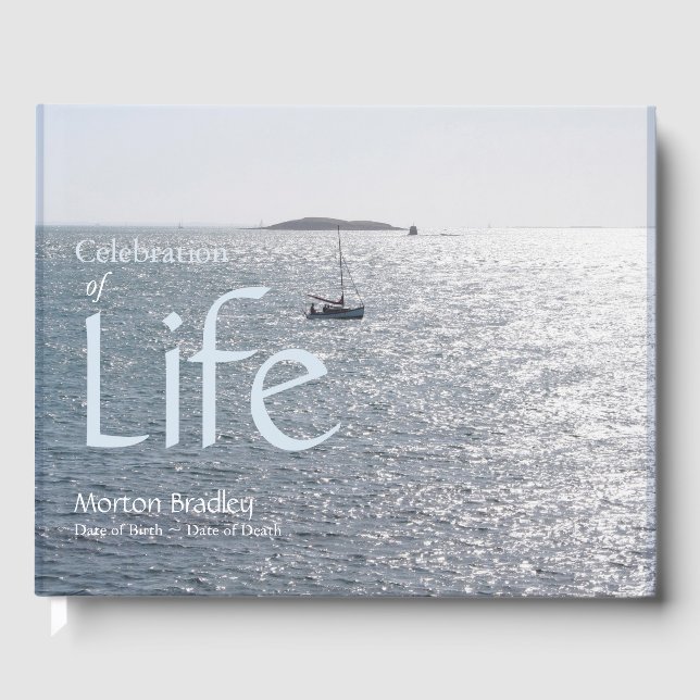 Celebration of Life Seascape 1 Photo Guest Book (Front)