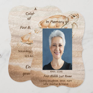 Celebration of Life Service Beach Sea Turtle Invitation
