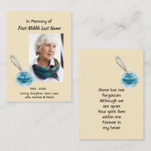 Celebration of Life Service Feather Pen Business Card