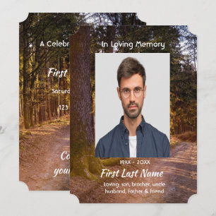 Celebration of Life Service Forest Trail Walk Invitation