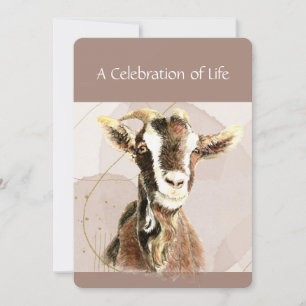 Celebration of Life Service Goat Farm Animal Invitation