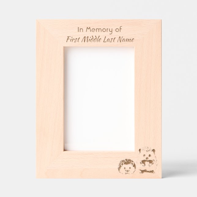 Celebration of Life Service Hedgehog Children Engraved Frames (Front)