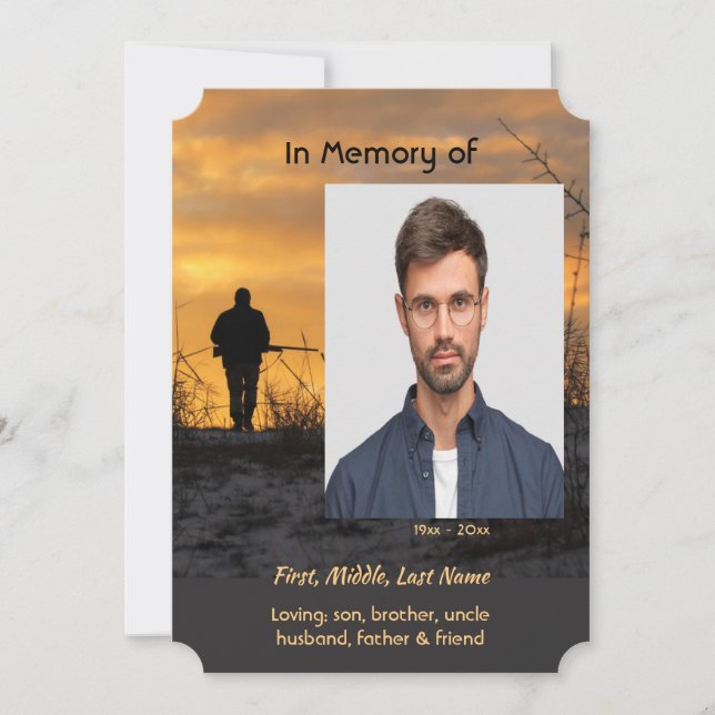 Celebration of Life Service  Hunter Hunting Game  Invitation (Front)