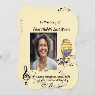 Celebration of Life Service Invite Music Bird