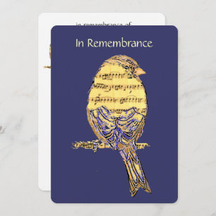 Celebration of Life Service Invite Music Song Bird