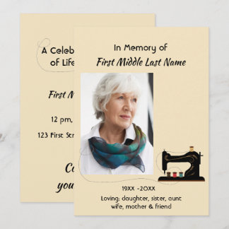Celebration of Life Service Invite Seamstress 