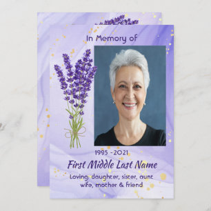 Celebration of Life Service Lavender Garden Flower Invitation