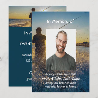 Celebration of Life Service  Ocean Fly Fishing Invitation